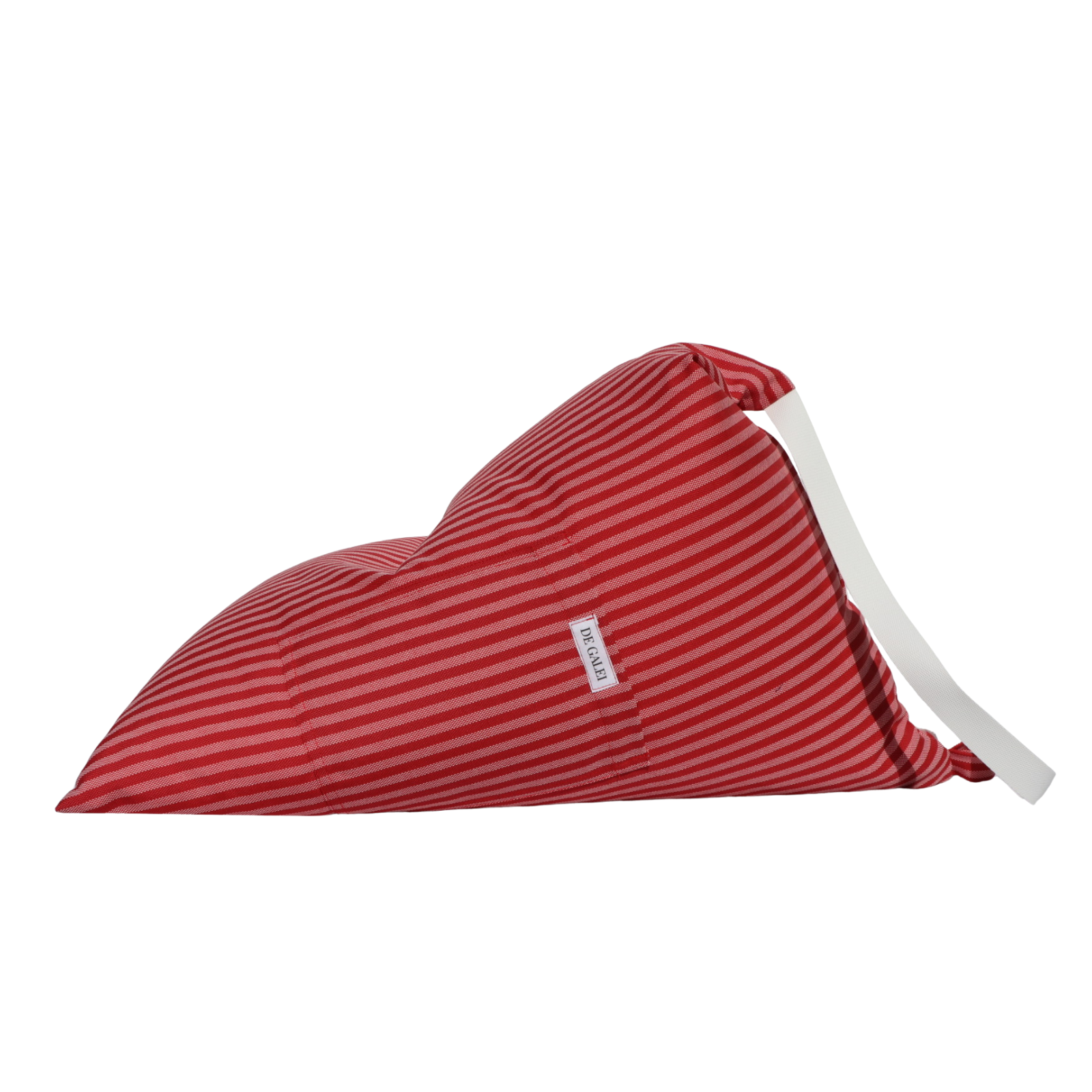 Cojín Aperol rojo y blanco De Galei, ligero y cómodo, con diseño vibrante inspirado en el verano mediterráneo.