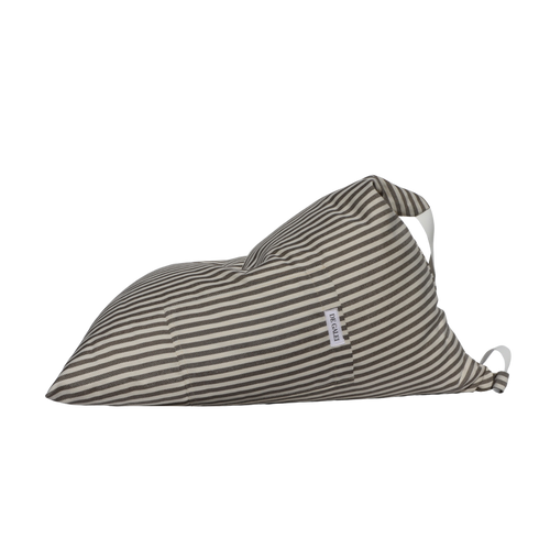 Cojín Ceniza gris marrón y blanco De Galei, elegante, suave y resistente al exterior. Inspirado en los tonos neutros del Mediterráneo.