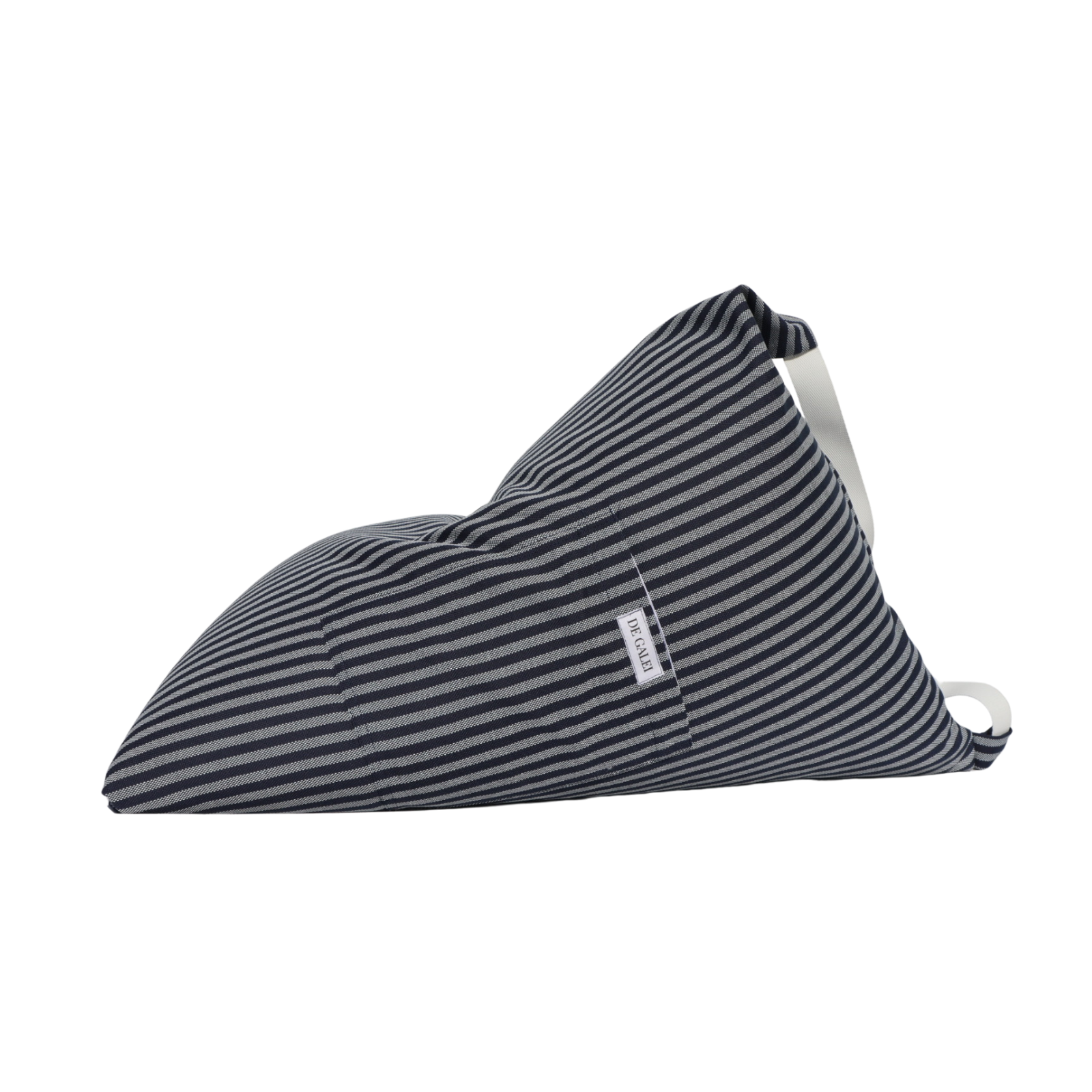 Cojín Costa azul marino y blanco De Galei, resistente y cómodo, inspirado en el mar Mediterráneo.