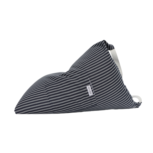 Cojín Costa azul marino y blanco De Galei, resistente y cómodo, inspirado en el mar Mediterráneo.