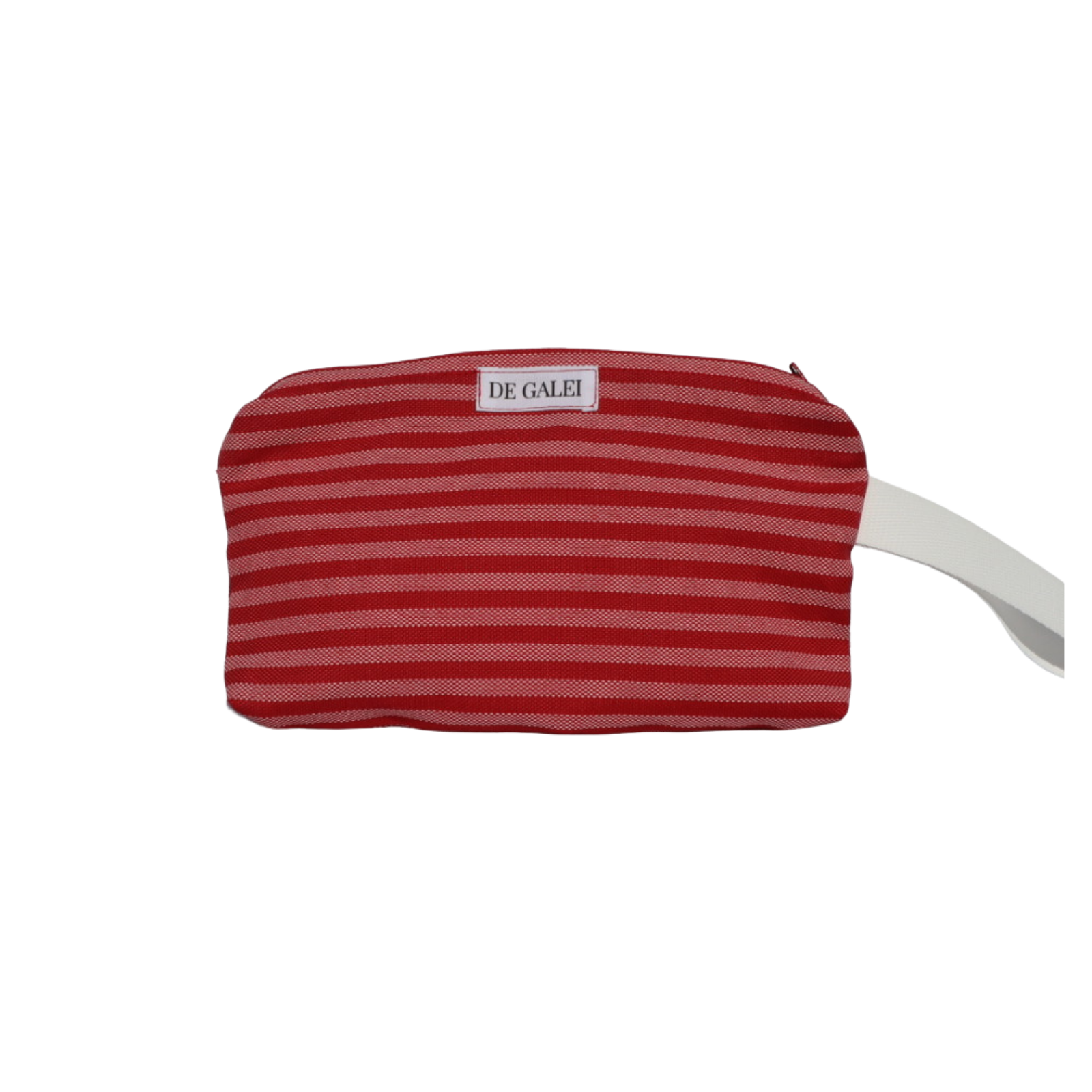 Neceser Aperol rojo y blanco De Galei, resistente al agua y con diseño mediterráneo. Perfecto para verano o escapadas.