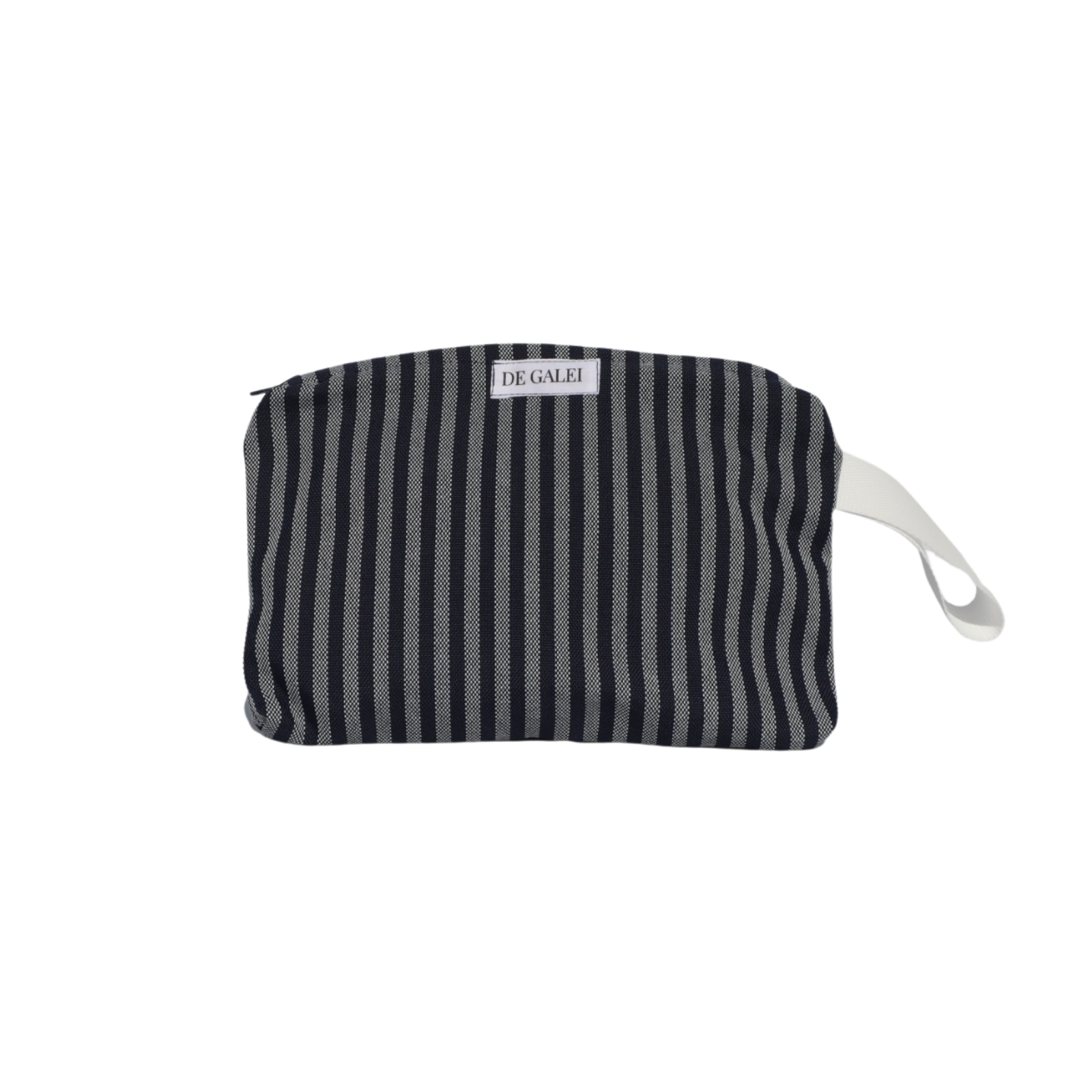 Neceser Costa azul marino y blanco De Galei, resistente al agua e inspirado en el estilo costero mediterráneo.