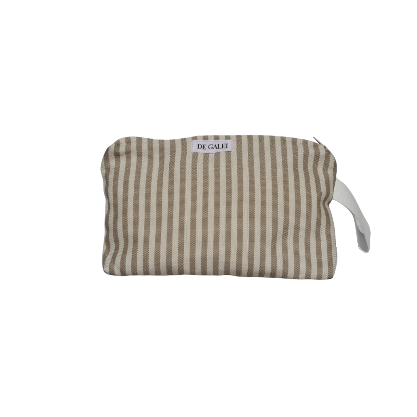 Neceser Duna beige y blanco De Galei, impermeable y elegante, inspirado en los tonos cálidos de las dunas mediterráneas.